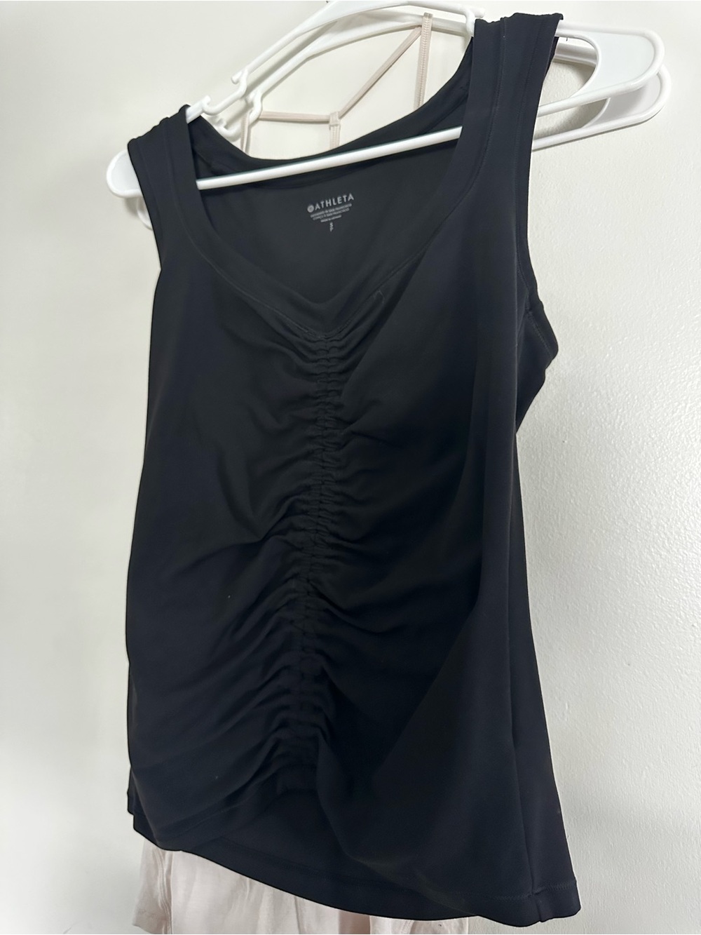 Athleta Black Ruched Scoop Tank